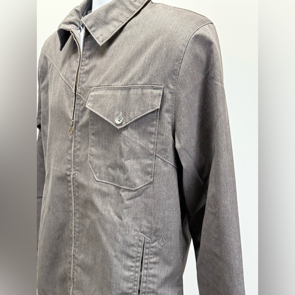VOLCOM Men’s gray lined full zip jacket size M. - Picture 3 of 13